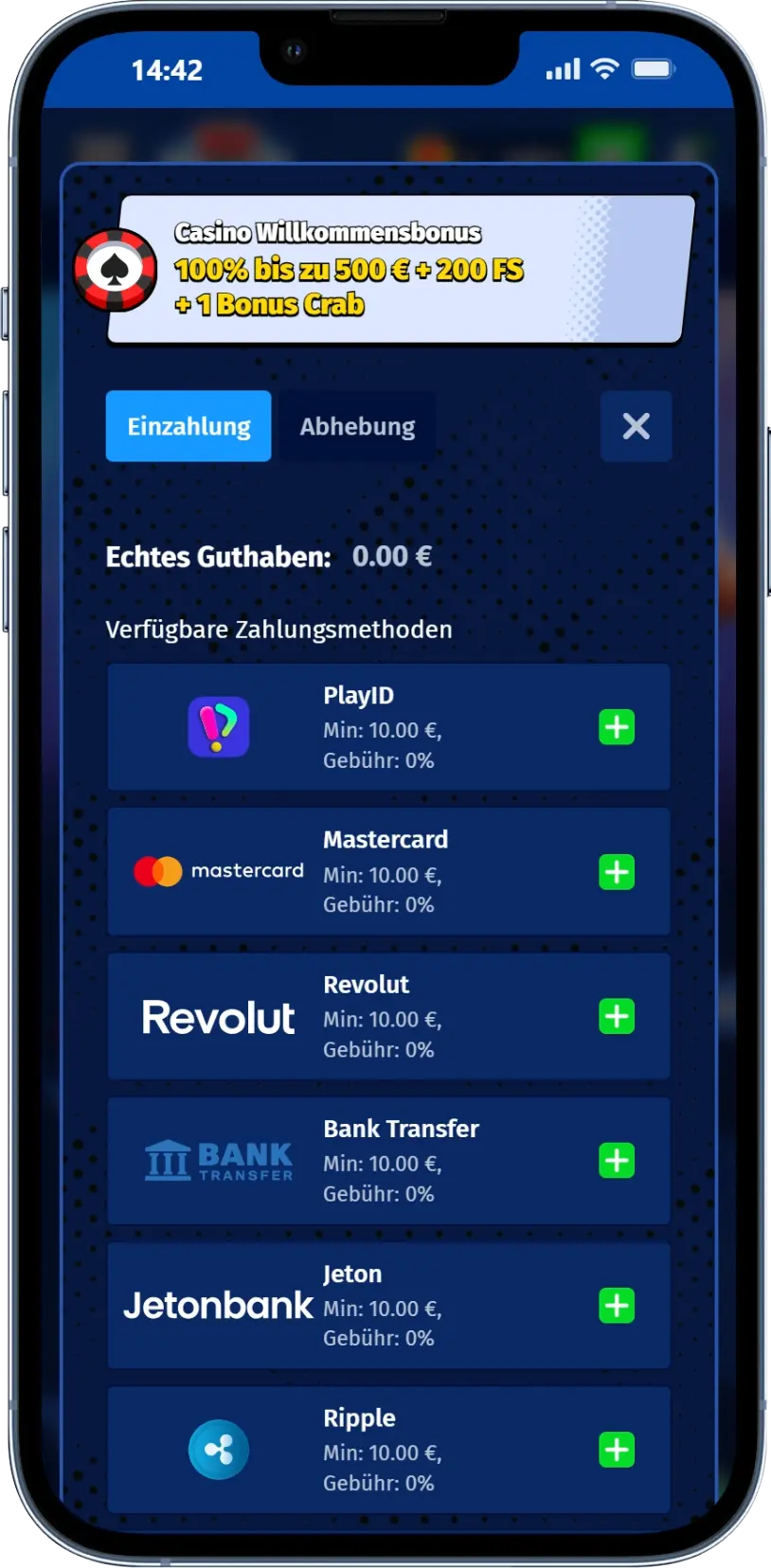 BigClash Ersteinzahlung für den Bonus