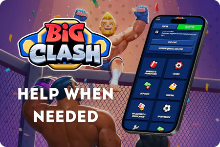BigClash Casino support channels including live chat and email for registered players